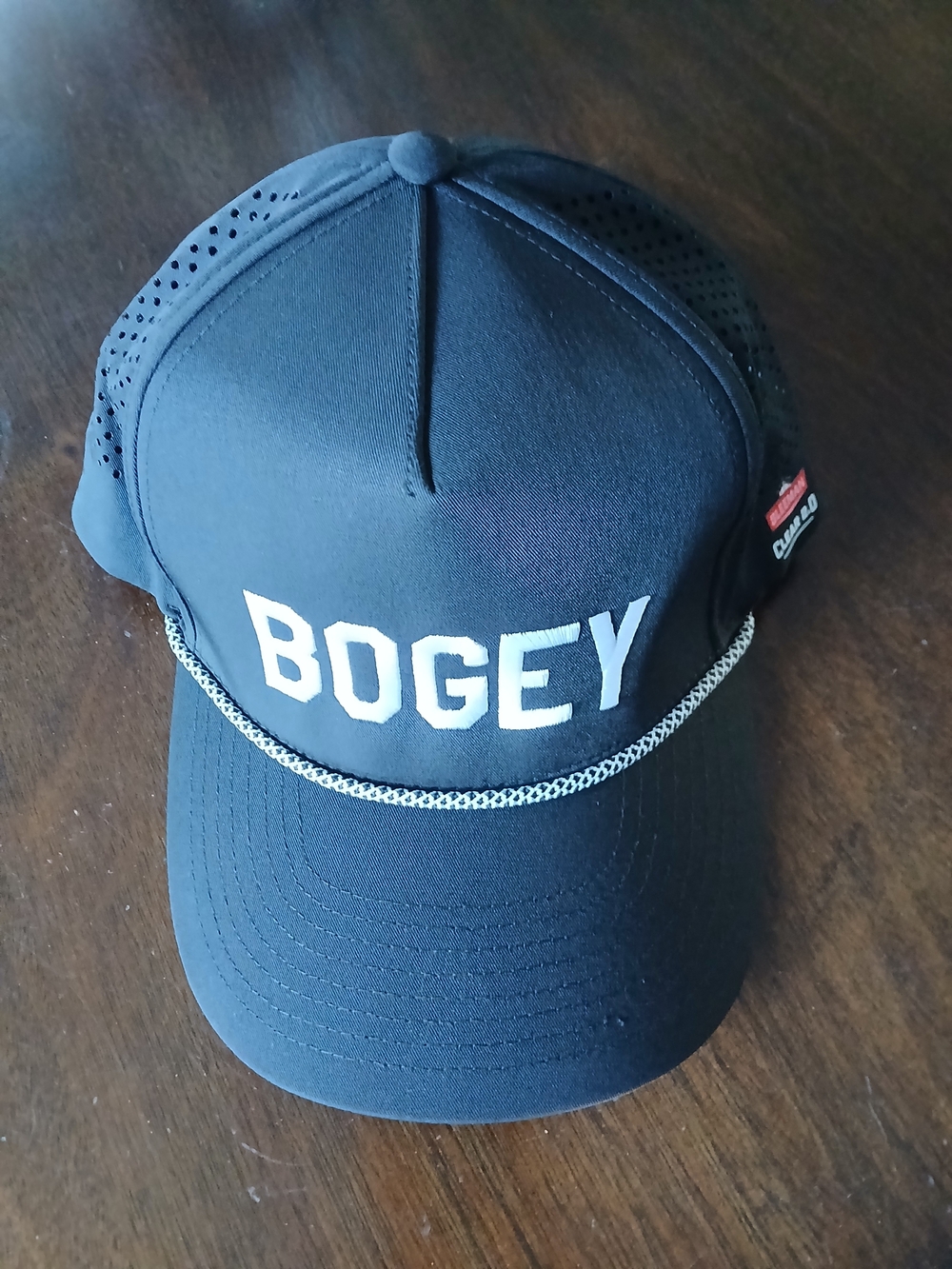 Golf Cap- Black with White Embroidery